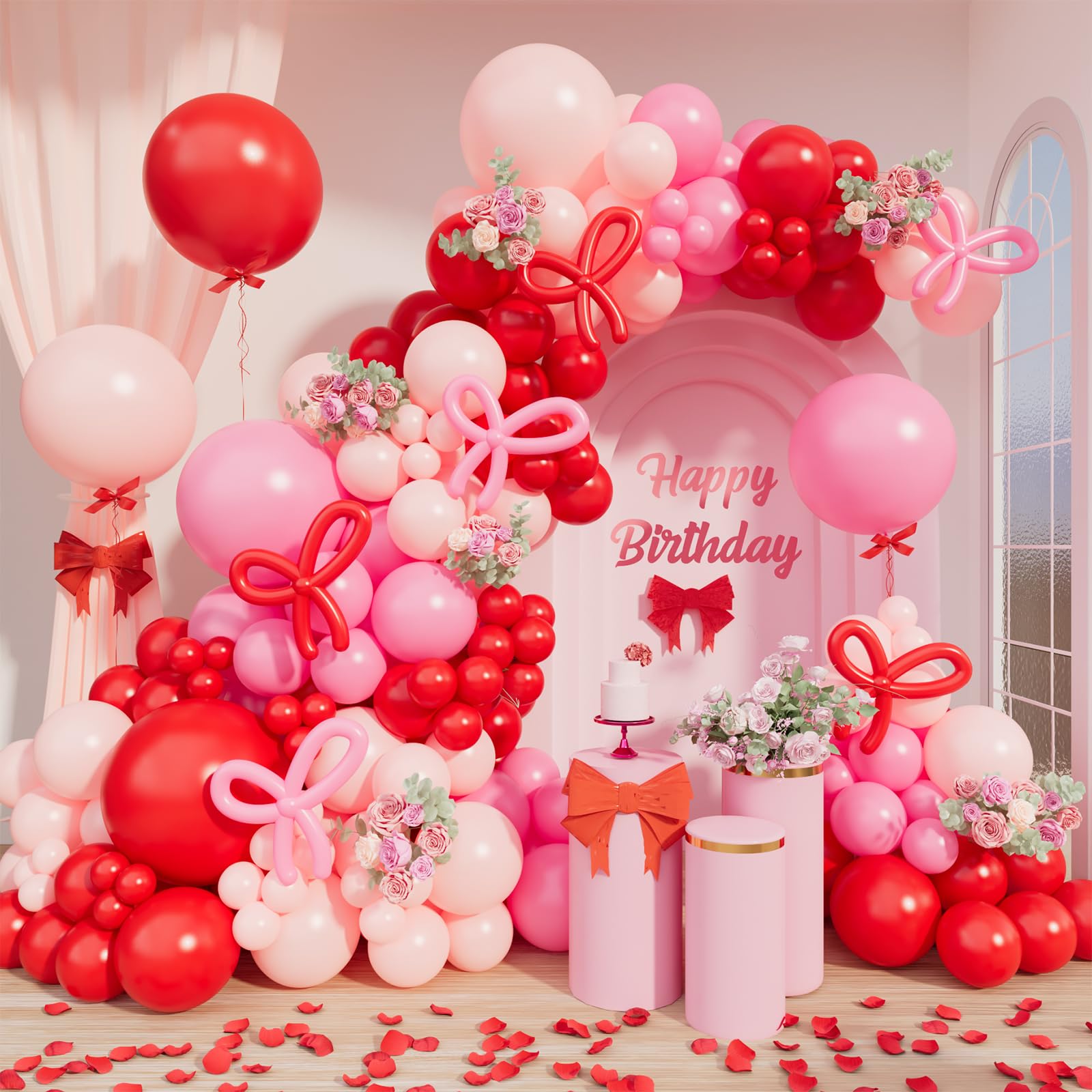 Amazon.com: DBKL Pink Balloon Garland Arch Kit, Coquette Birthday